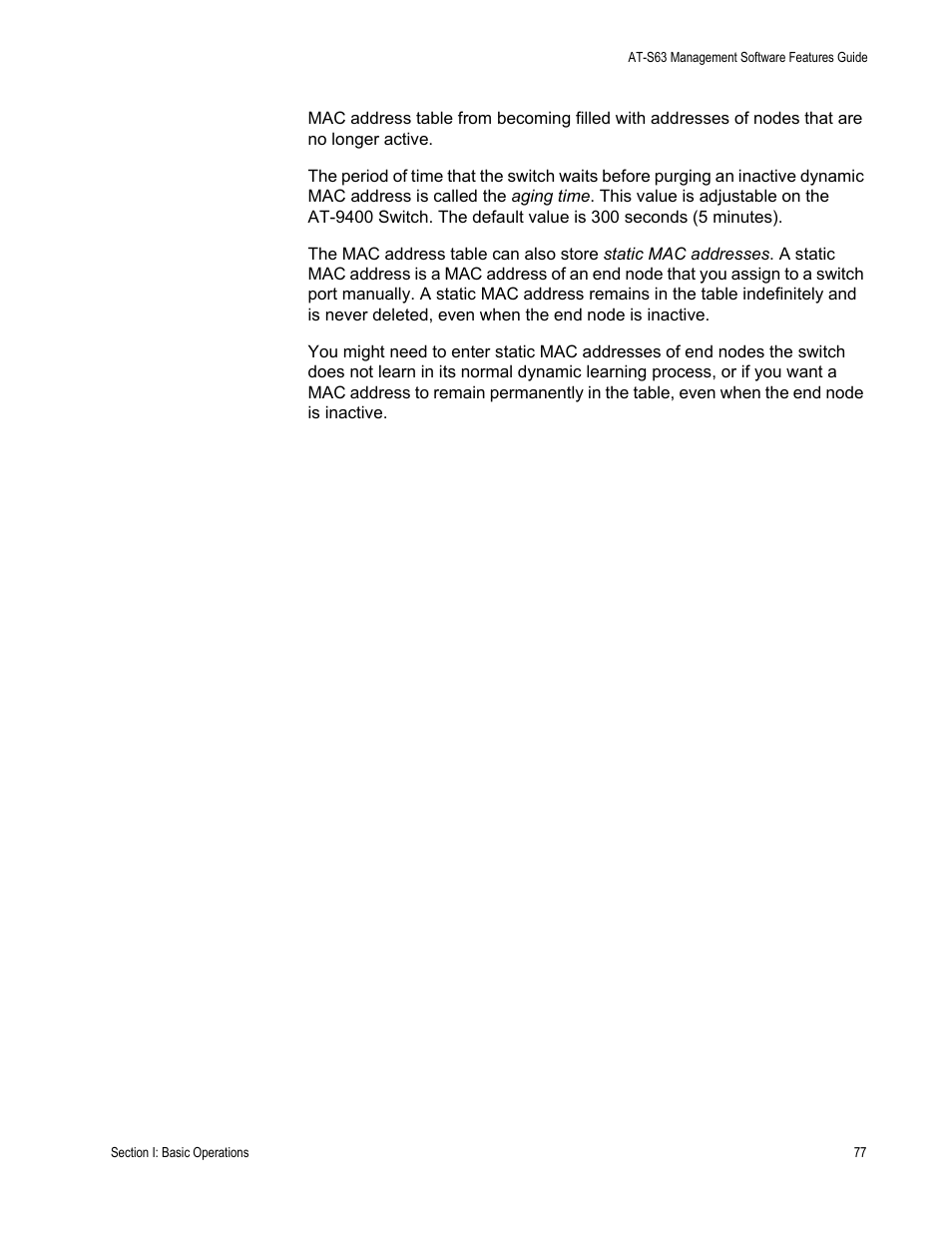 Allied Telesis AT-S63 User Manual | Page 77 / 520