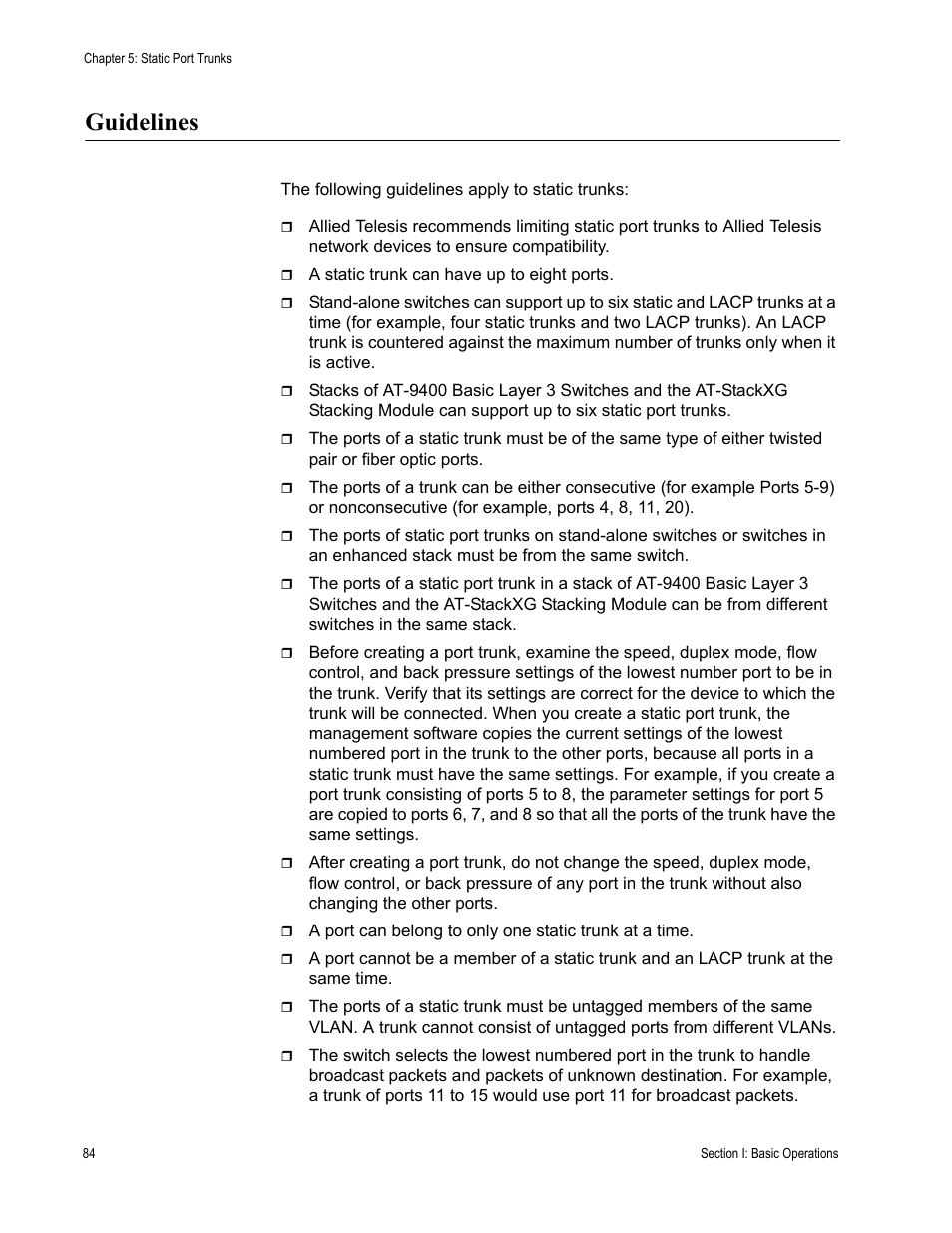 Guidelines | Allied Telesis AT-S63 User Manual | Page 84 / 520