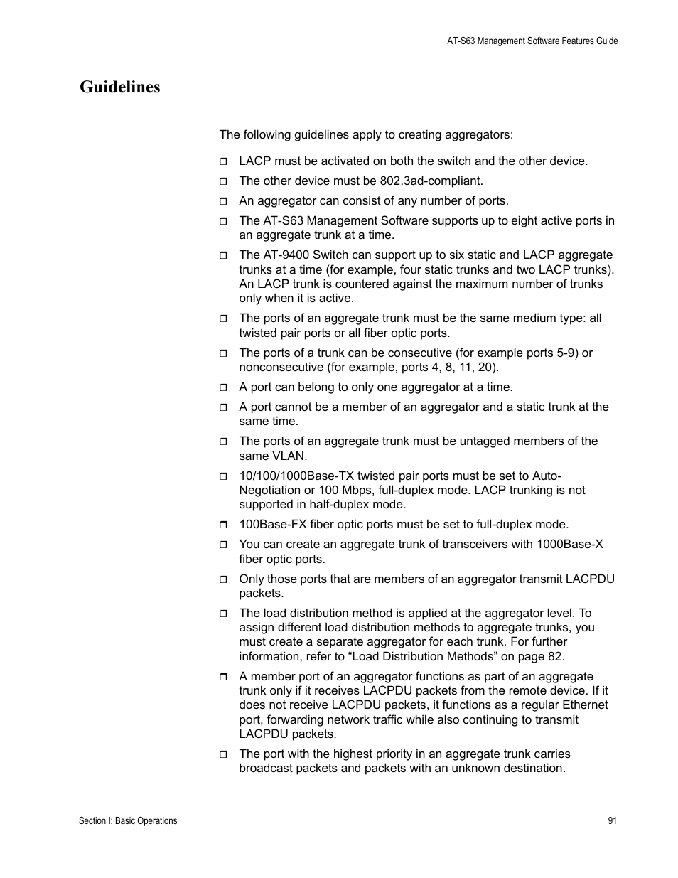 Guidelines | Allied Telesis AT-S63 User Manual | Page 91 / 520