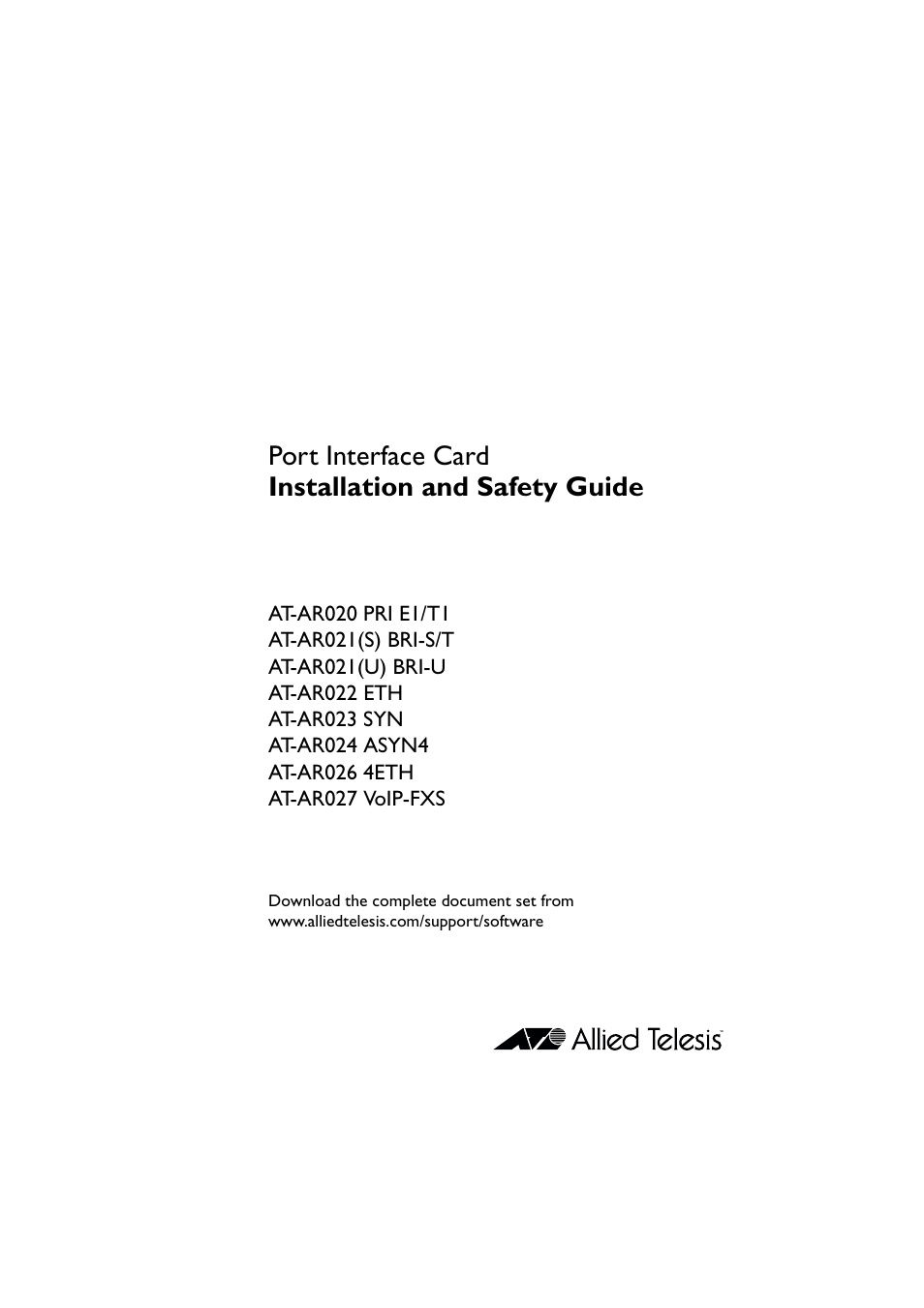 Port interface card installation and safety guide | Allied Telesis Port Interface Card User Manual | Page 2 / 13
