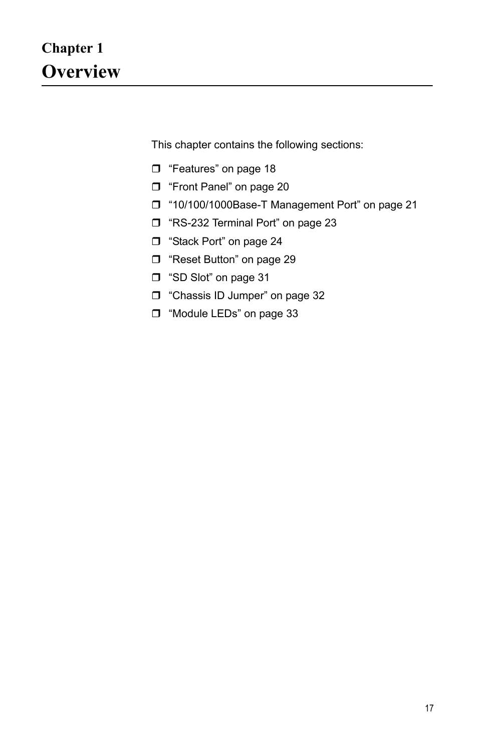 Chapter 1, Overview, Ter 1: overview | Allied Telesis AT-MCF2000M User Manual | Page 17 / 70