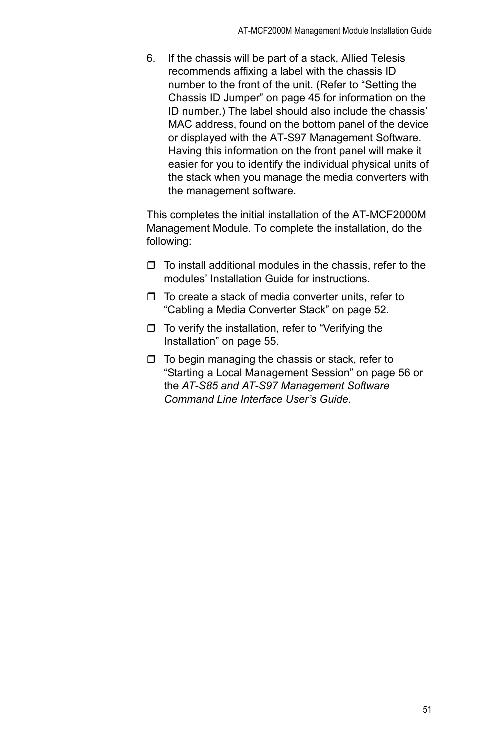 Allied Telesis AT-MCF2000M User Manual | Page 51 / 70