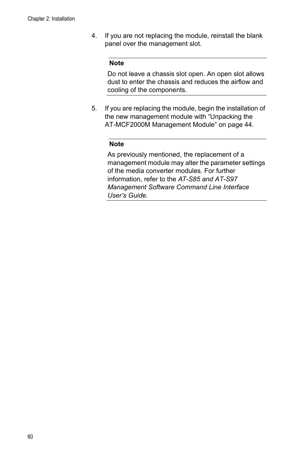 Allied Telesis AT-MCF2000M User Manual | Page 60 / 70