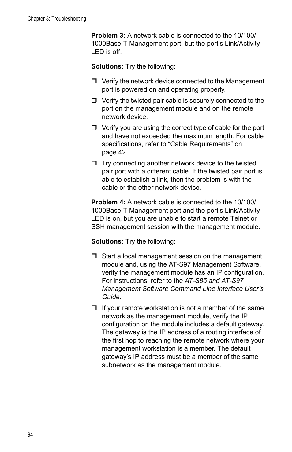 Allied Telesis AT-MCF2000M User Manual | Page 64 / 70