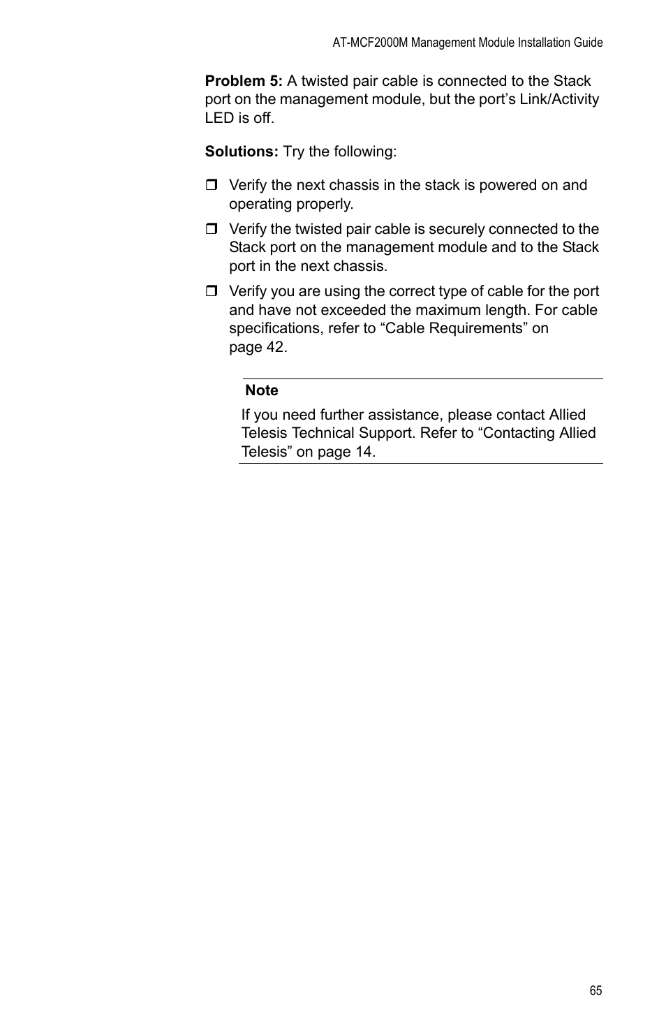 Allied Telesis AT-MCF2000M User Manual | Page 65 / 70