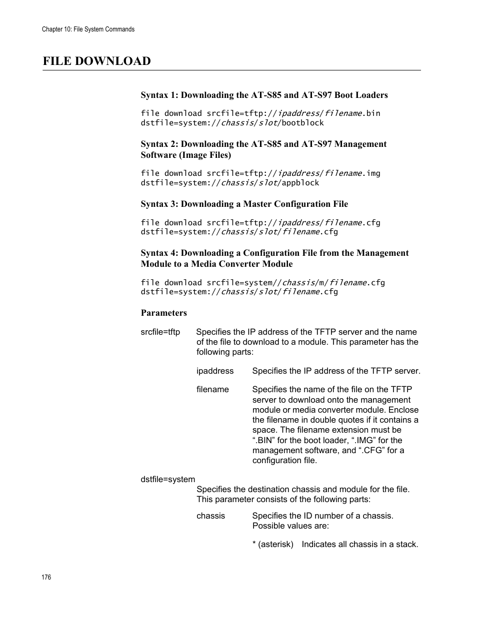 File download | Allied Telesis AT-S97 User Manual | Page 176 / 254