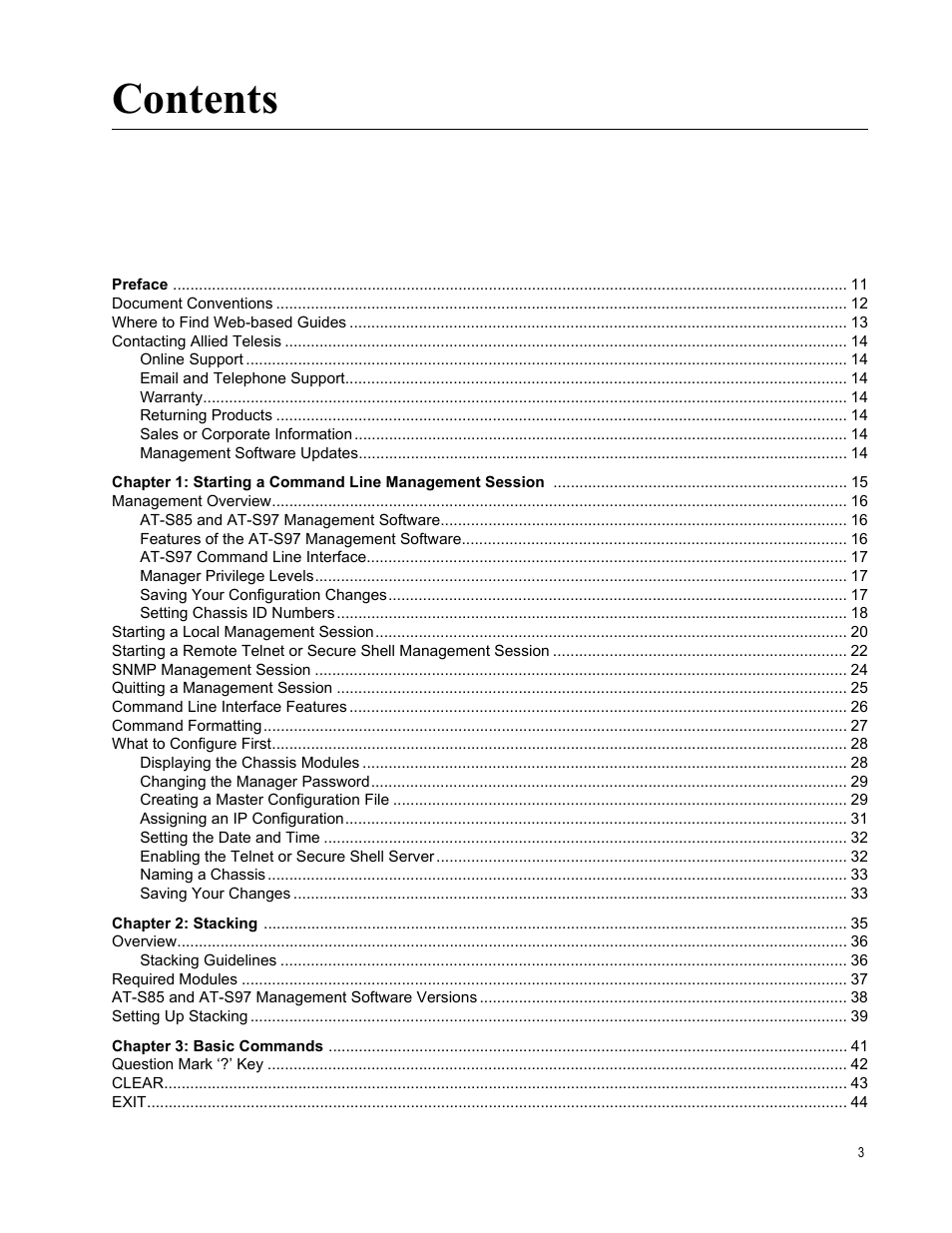 Allied Telesis AT-S97 User Manual | Page 3 / 254