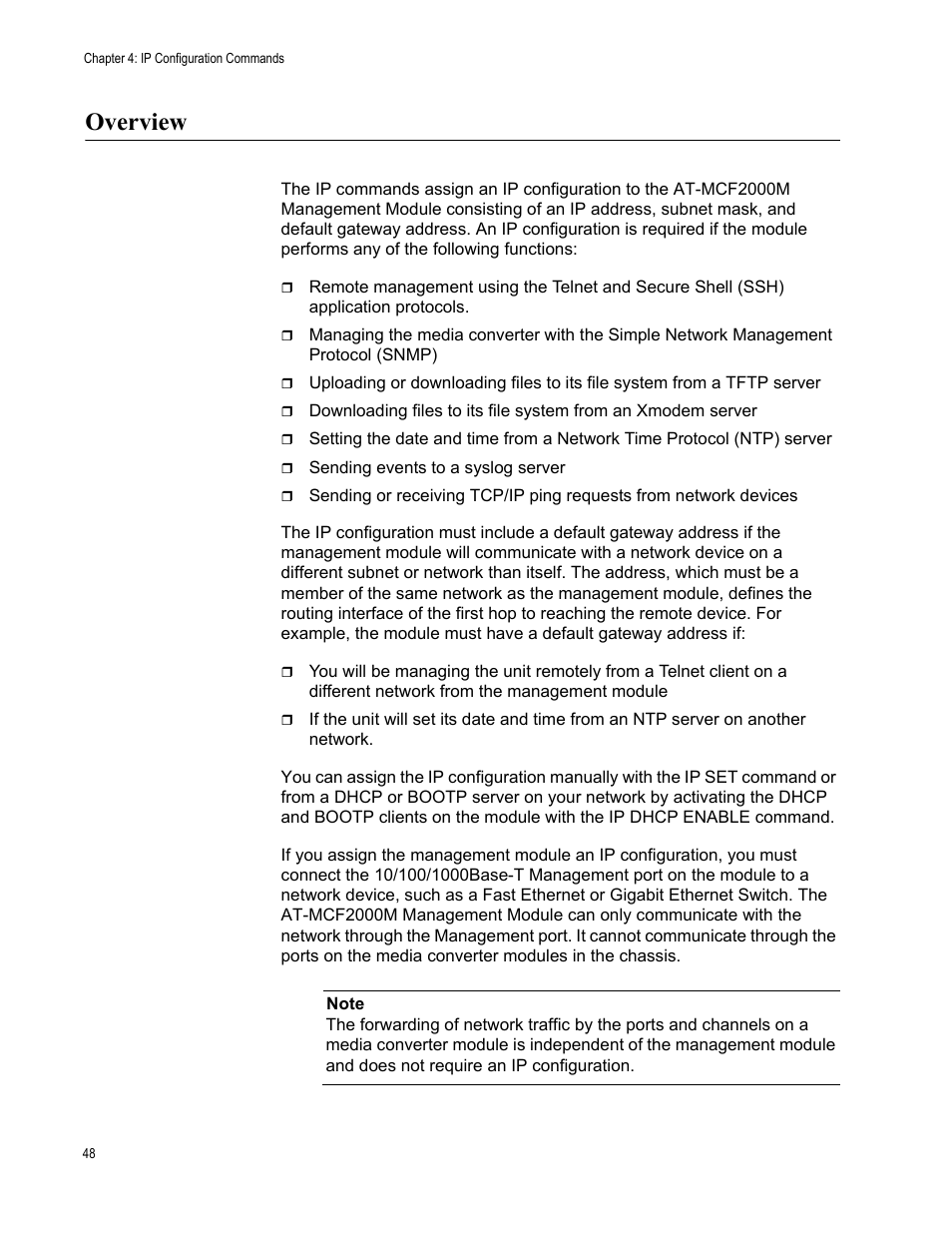 Overview | Allied Telesis AT-S97 User Manual | Page 48 / 254
