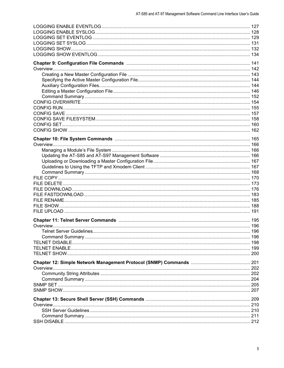Allied Telesis AT-S97 User Manual | Page 5 / 254