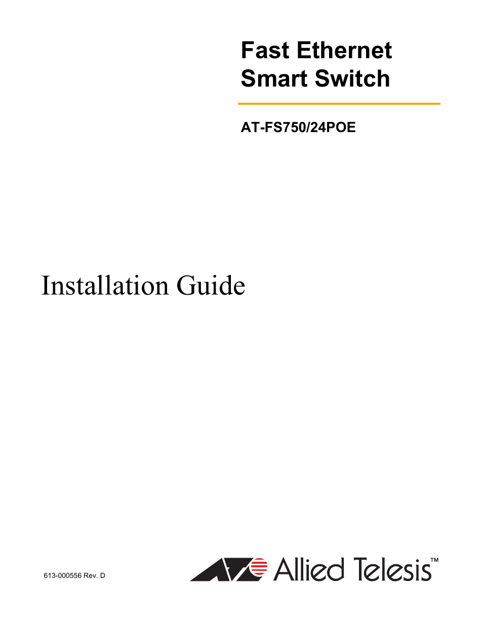 Allied Telesis AT-FS750/24POE User Manual | 54 pages