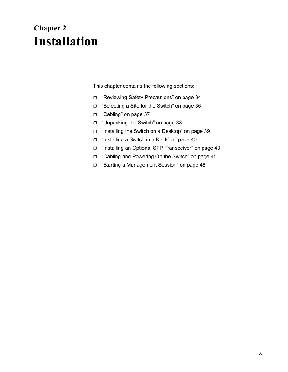 Chapter 2, Installation, R 2: installation | Allied Telesis AT-FS750/24POE User Manual | Page 33 / 54