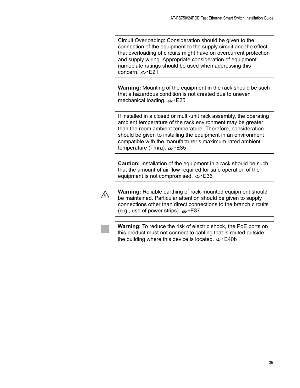 Allied Telesis AT-FS750/24POE User Manual | Page 35 / 54