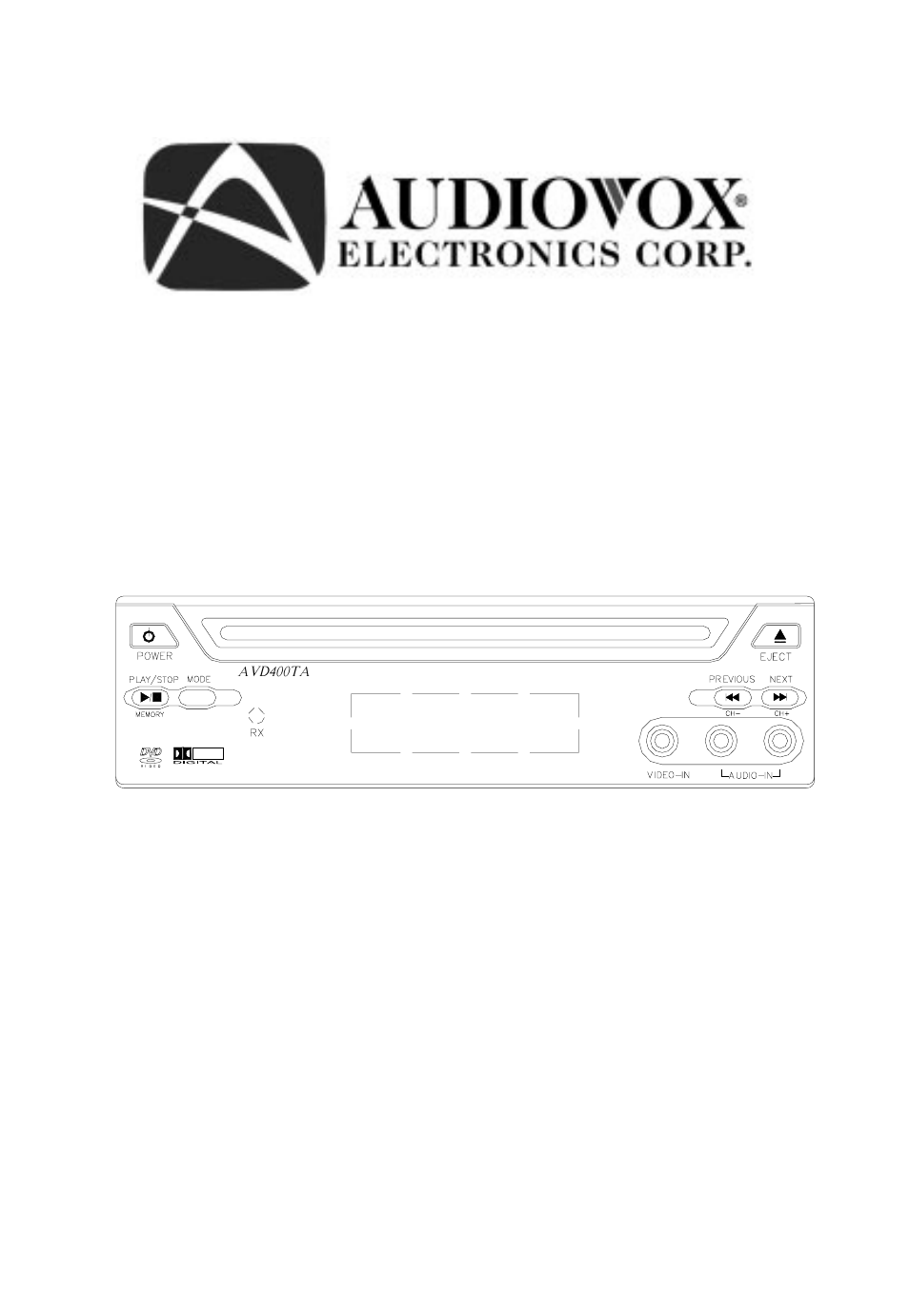 Audiovox AVD400TA User Manual | 24 pages