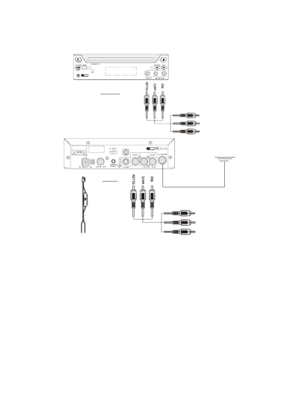 Front rear, F. connections figure 3 | Audiovox AVD400TA User Manual | Page 8 / 24