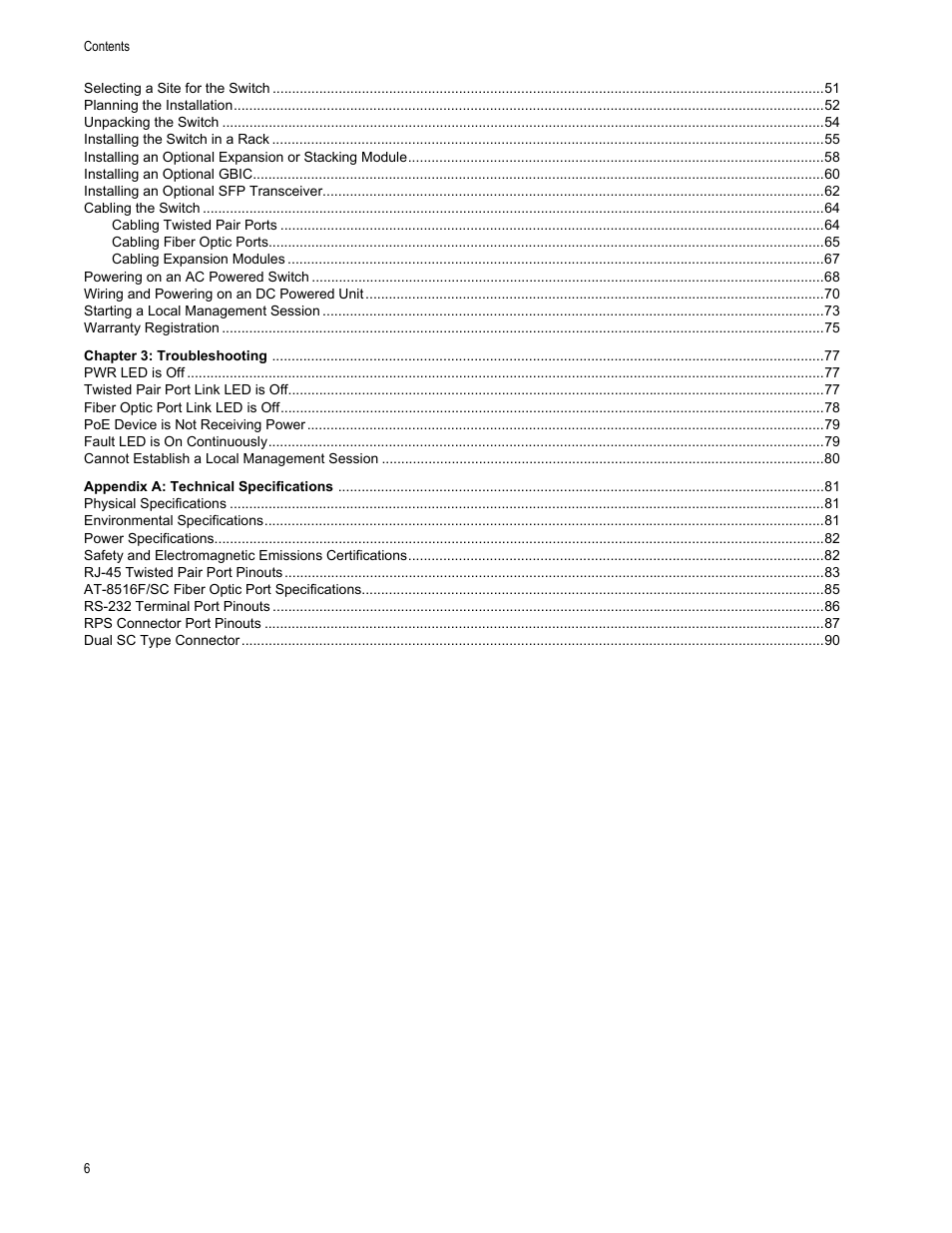 Allied Telesis AT-8550SP User Manual | Page 6 / 90