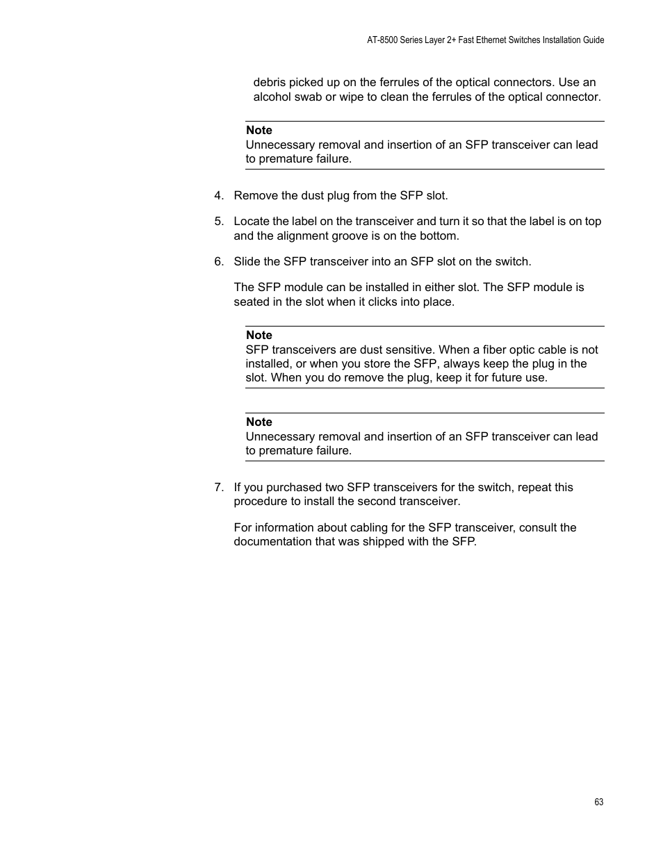 Allied Telesis AT-8550SP User Manual | Page 63 / 90