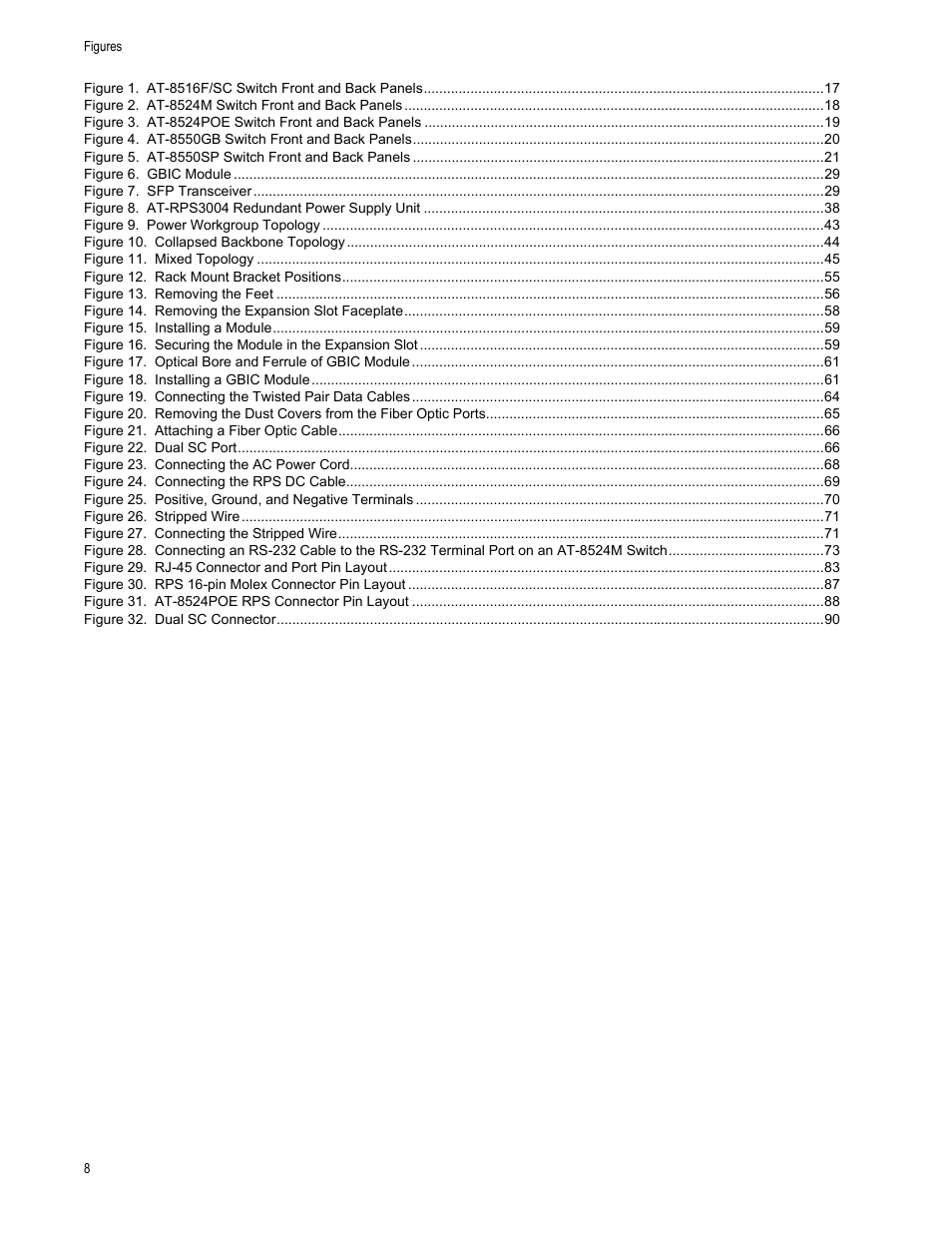Allied Telesis AT-8550SP User Manual | Page 8 / 90