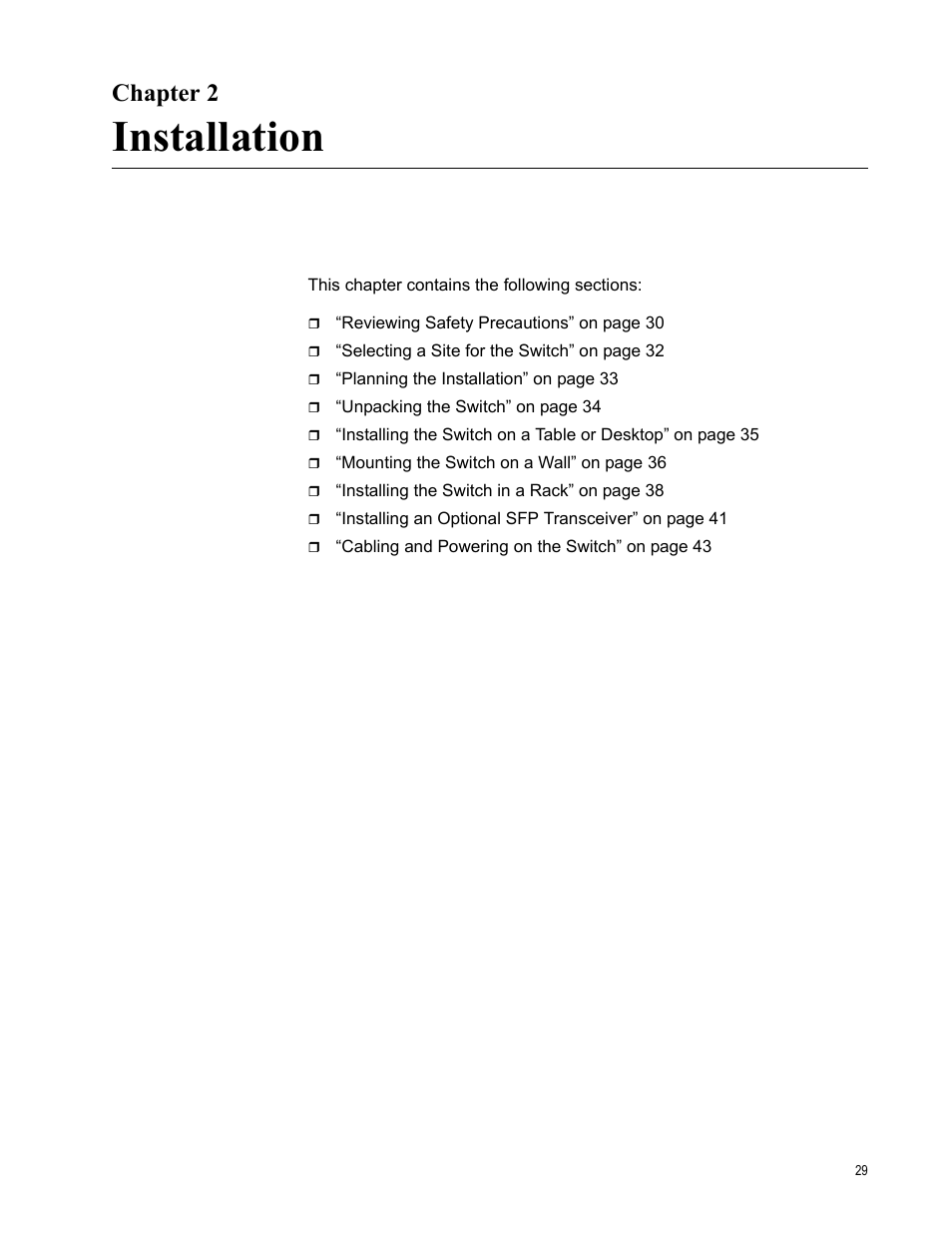 Chapter 2, Installation, R 2: installation | Allied Telesis AT-GS900/8POE User Manual | Page 29 / 52