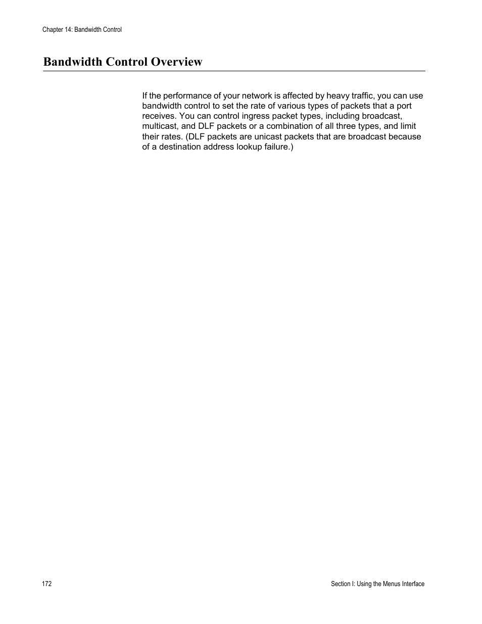Bandwidth control overview | Allied Telesis AT-S80 User Manual | Page 172 / 346