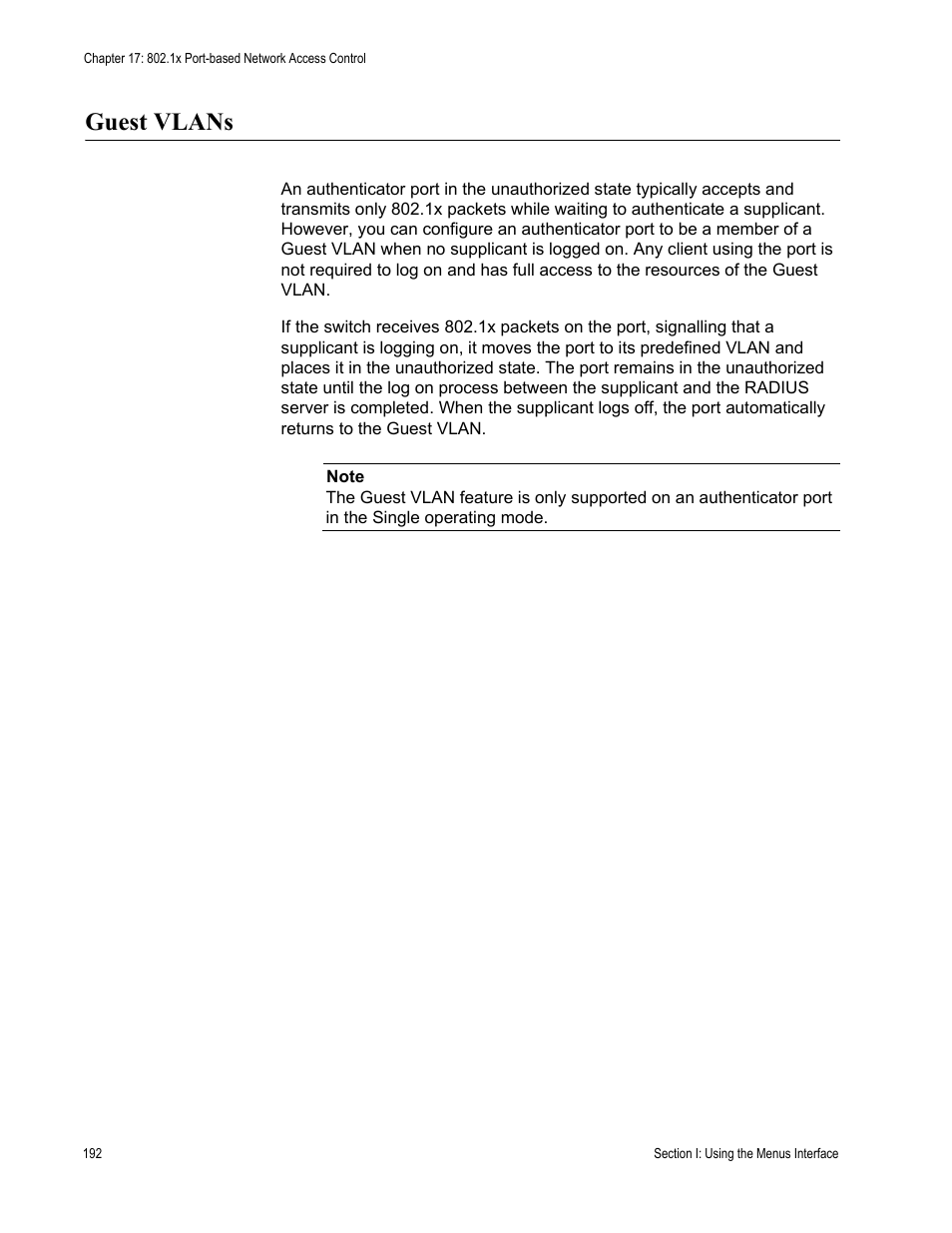 Guest vlans | Allied Telesis AT-S80 User Manual | Page 192 / 346