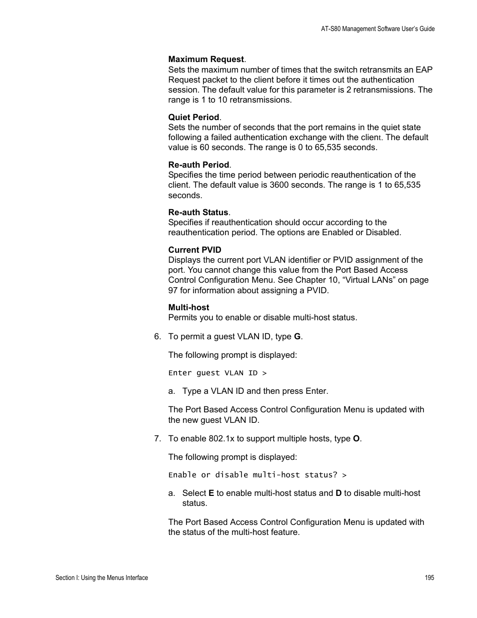 Allied Telesis AT-S80 User Manual | Page 195 / 346
