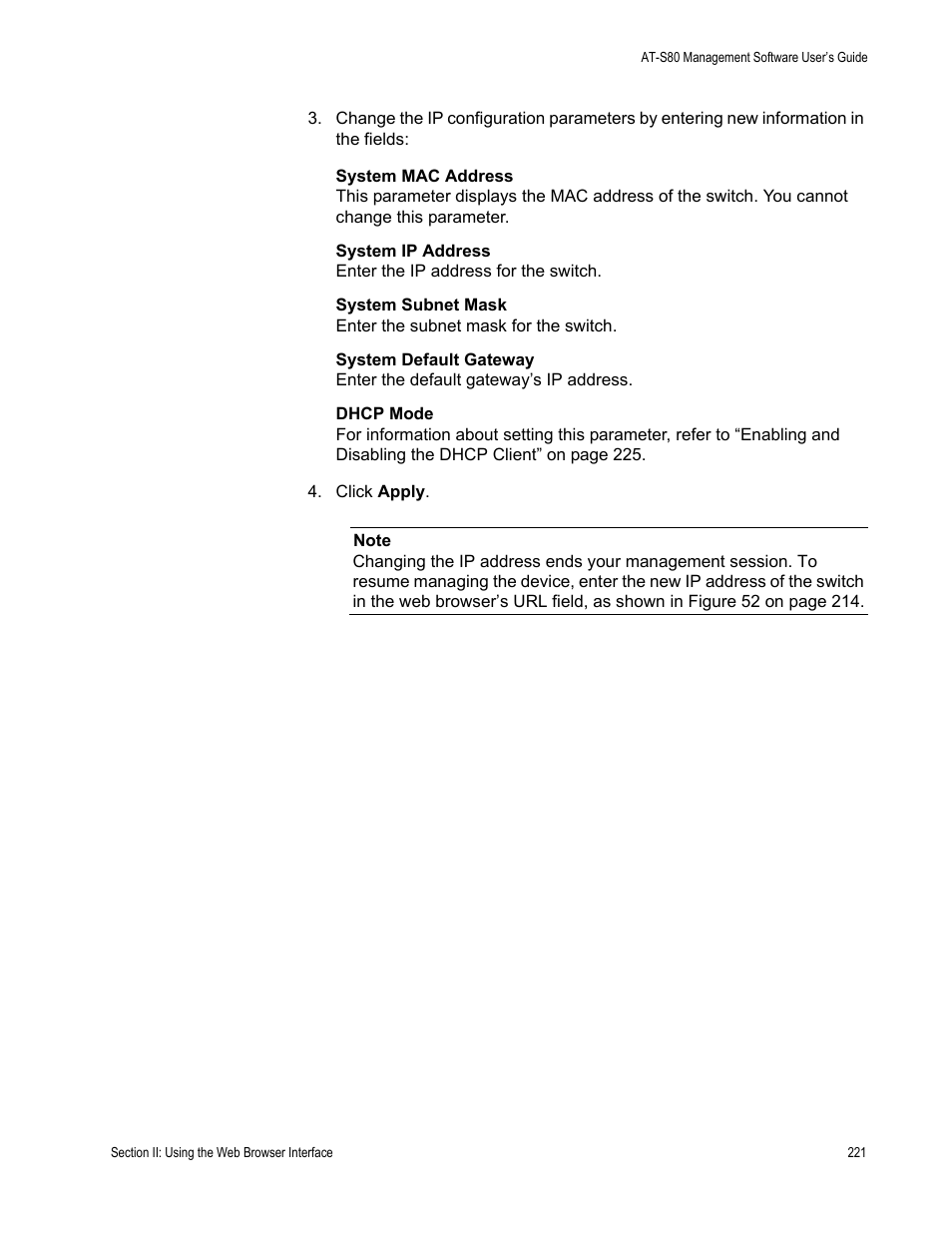 Allied Telesis AT-S80 User Manual | Page 221 / 346