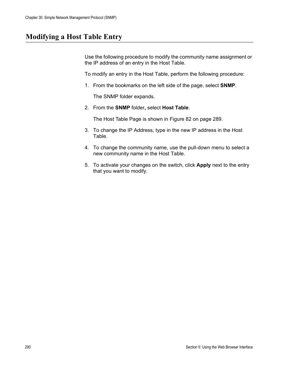 Modifying a host table entry | Allied Telesis AT-S80 User Manual | Page 290 / 346