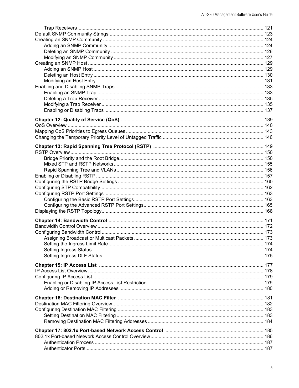 Allied Telesis AT-S80 User Manual | Page 5 / 346