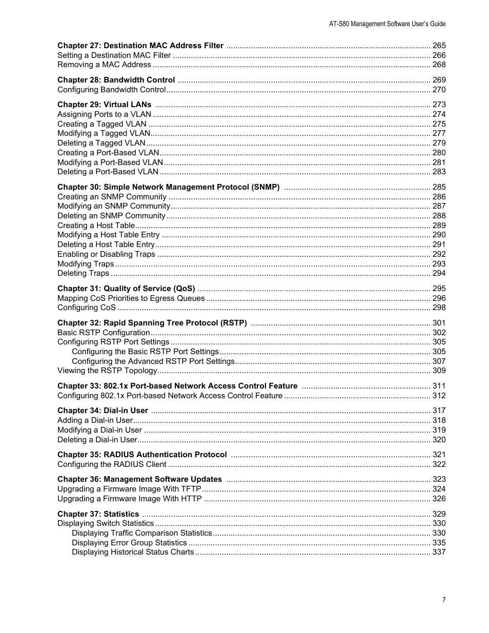 Allied Telesis AT-S80 User Manual | Page 7 / 346