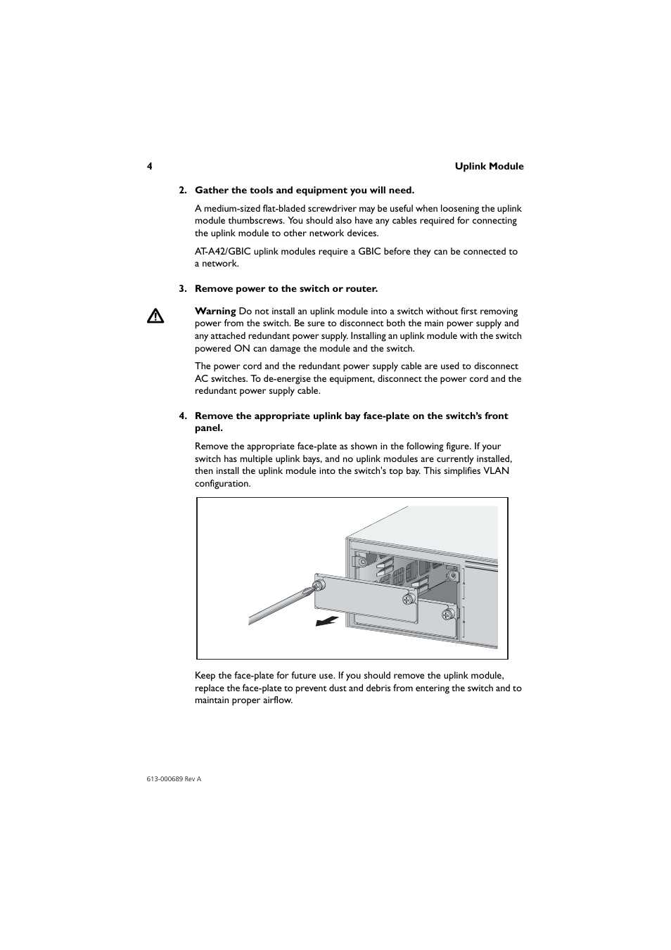 Allied Telesis Uplink Module User Manual | Page 4 / 8