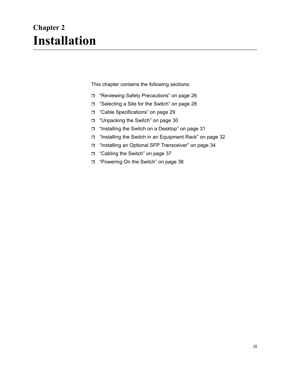 Chapter 2, Installation, R 2: installation | Allied Telesis AT-FS750/24 User Manual | Page 25 / 44