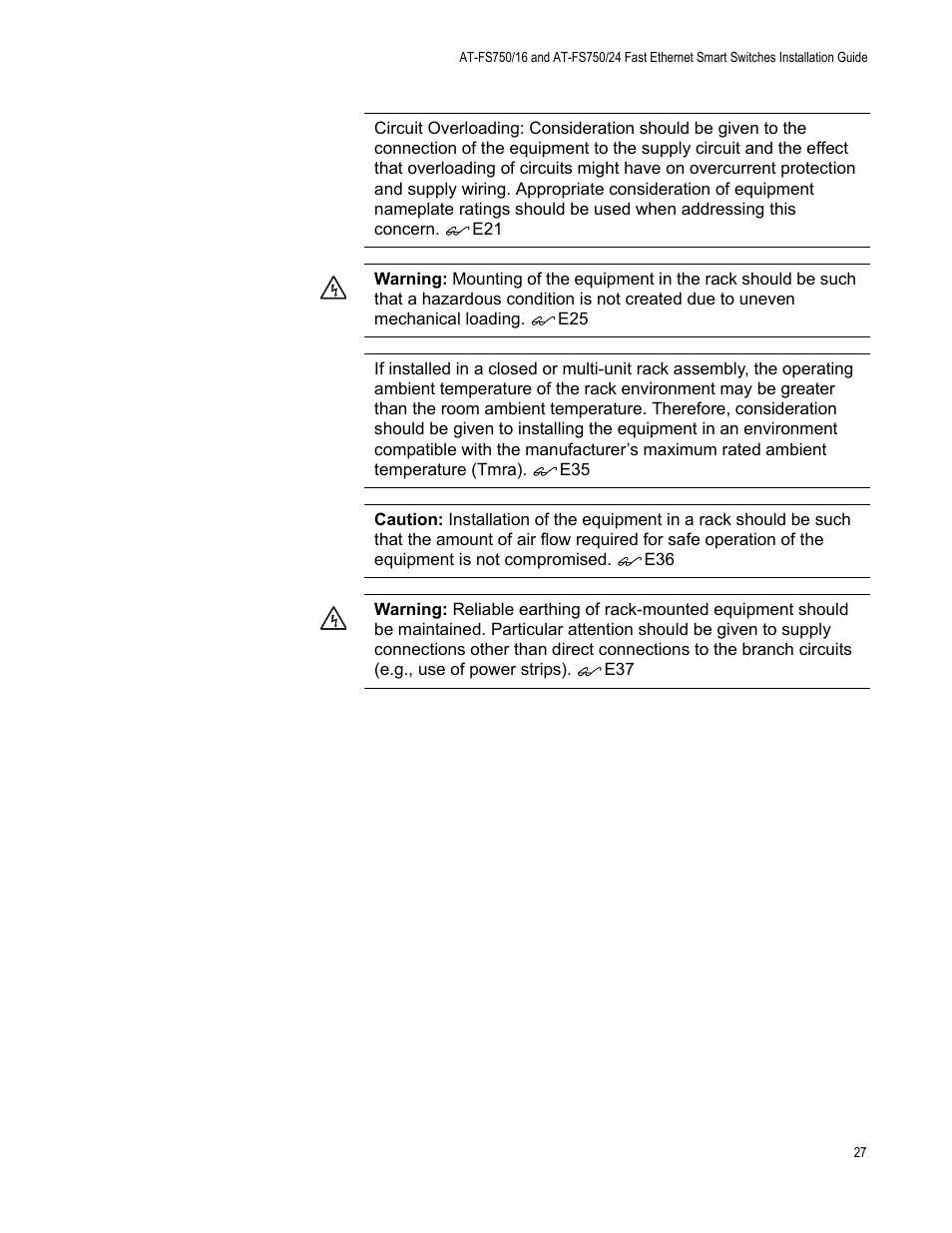 Allied Telesis AT-FS750/24 User Manual | Page 27 / 44
