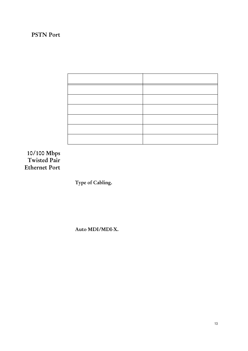 Pstn port, 10/100 mbps twisted pair ethernet port, Pstn port 10/100 mbps twisted pair ethernet port | Allied Telesis AT-МС602 User Manual | Page 13 / 65