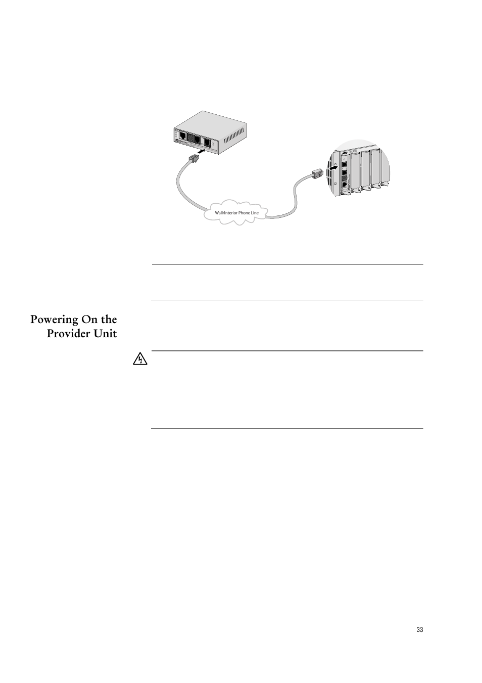 Powering on the provider unit | Allied Telesis AT-МС602 User Manual | Page 33 / 65