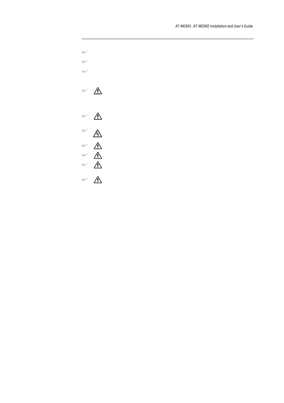 Allied Telesis AT-МС602 User Manual | Page 58 / 65