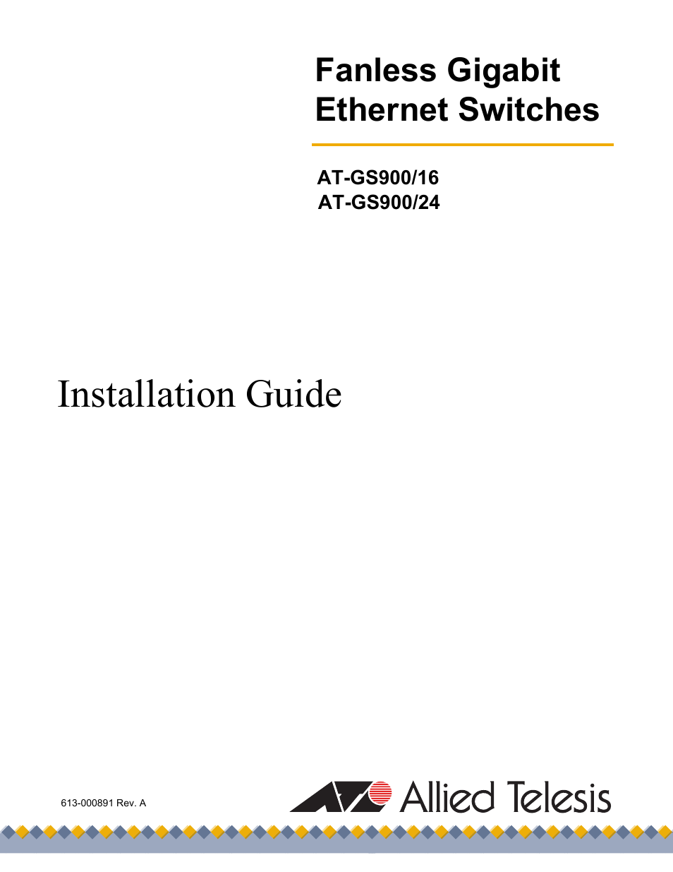 Allied Telesis AT-GS900/24 User Manual | 40 pages