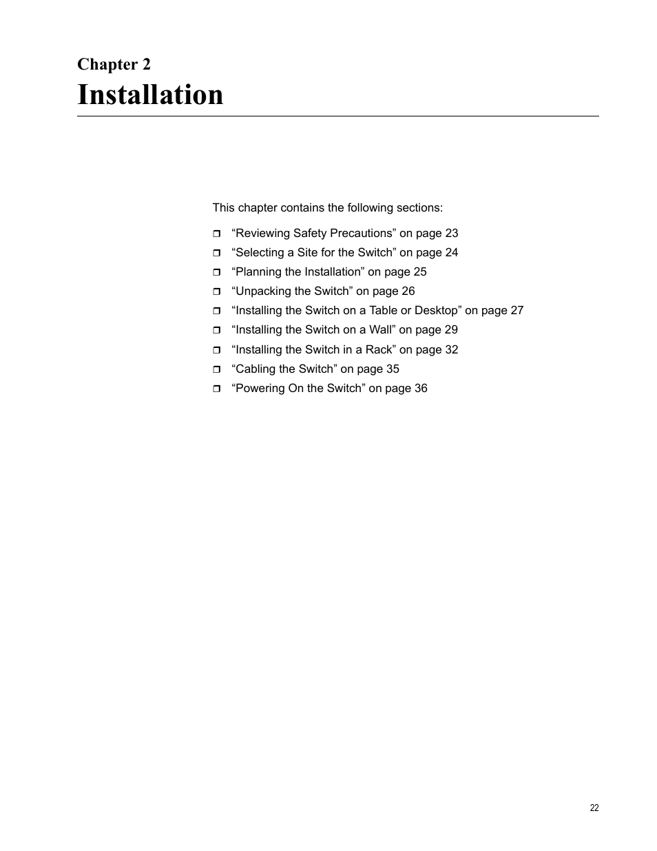Chapter 2, Installation, R 2: installation | Allied Telesis AT-GS900/24 User Manual | Page 22 / 40