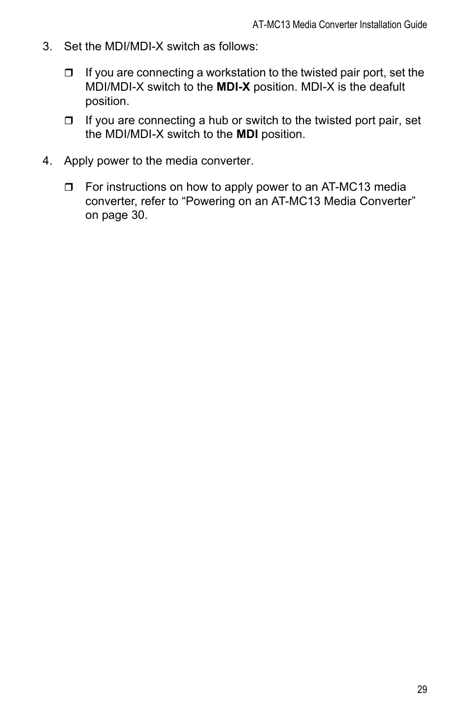 Allied Telesis AT-MC13 User Manual | Page 29 / 48