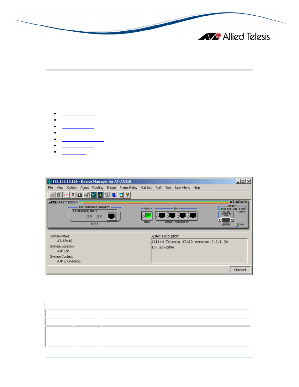Main window, At-ar410 | Allied Telesis AlliedView-EMS 3.10 DEVICE MANAGEMENT User Manual | Page 147 / 367