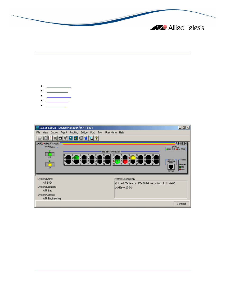 Main window, At-8800 series | Allied Telesis AlliedView-EMS 3.10 DEVICE MANAGEMENT User Manual | Page 196 / 367