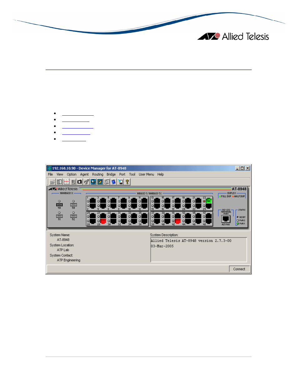 Main window | Allied Telesis AlliedView-EMS 3.10 DEVICE MANAGEMENT User Manual | Page 201 / 367