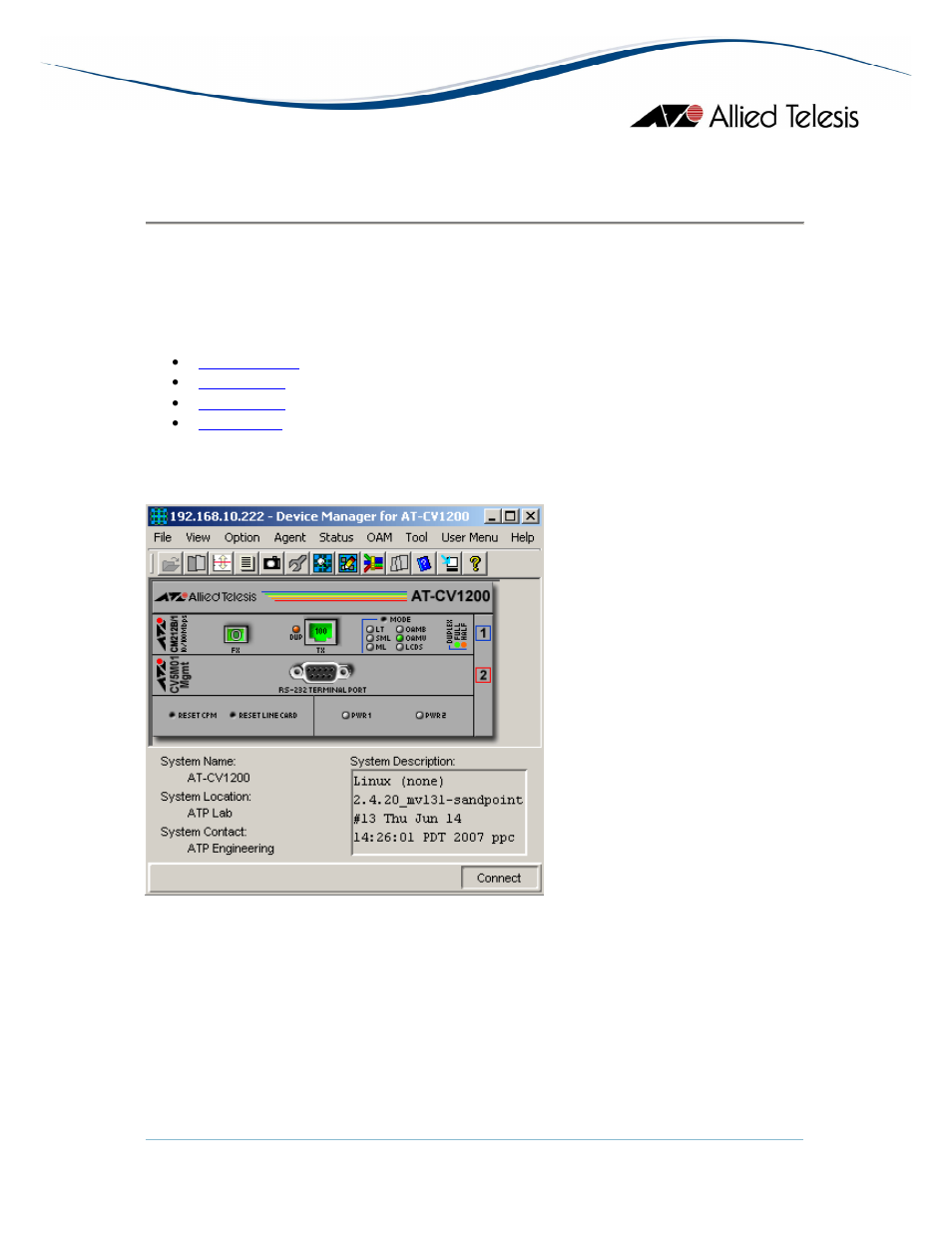 Main window, Converteon series | Allied Telesis AlliedView-EMS 3.10 DEVICE MANAGEMENT User Manual | Page 288 / 367