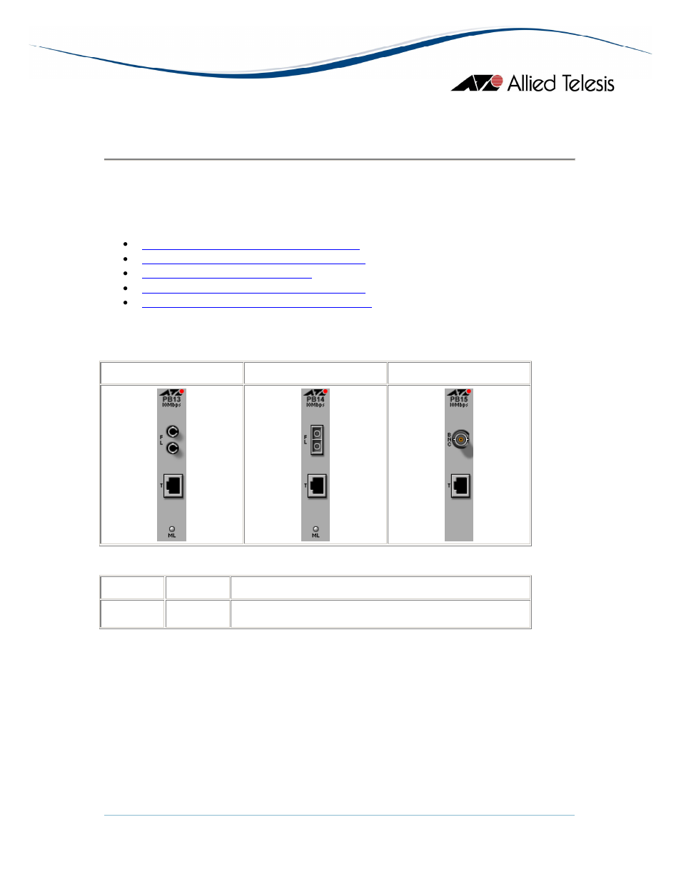 At-pb10 series media converter modules, Powerblade modules | Allied Telesis AlliedView-EMS 3.10 DEVICE MANAGEMENT User Manual | Page 321 / 367