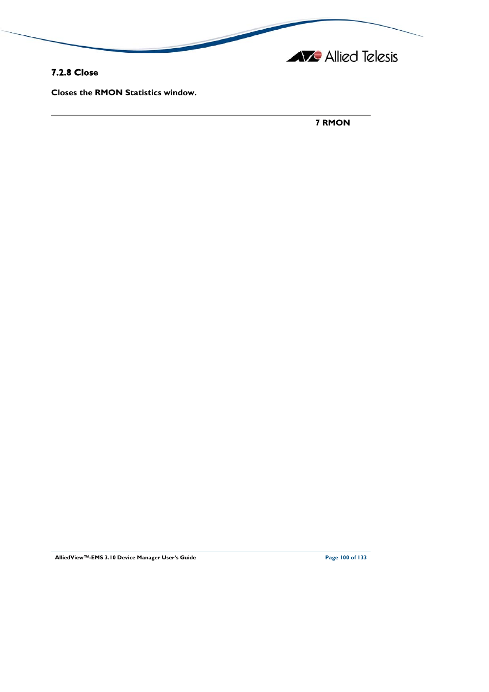 8 close, Deleted, Close | Allied Telesis AlliedView-EMS 3.10 DEVICE MANAGER User Manual | Page 100 / 133