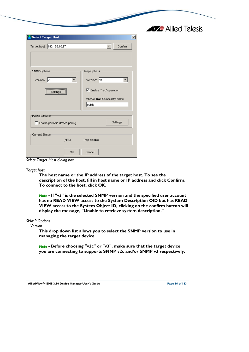 Allied Telesis AlliedView-EMS 3.10 DEVICE MANAGER User Manual | Page 36 / 133