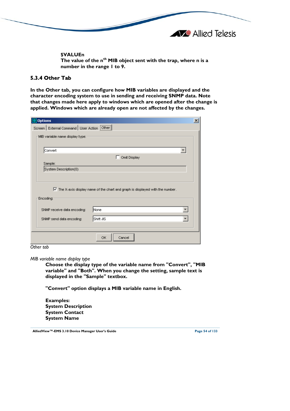 4 other tab, Other tab | Allied Telesis AlliedView-EMS 3.10 DEVICE MANAGER User Manual | Page 54 / 133