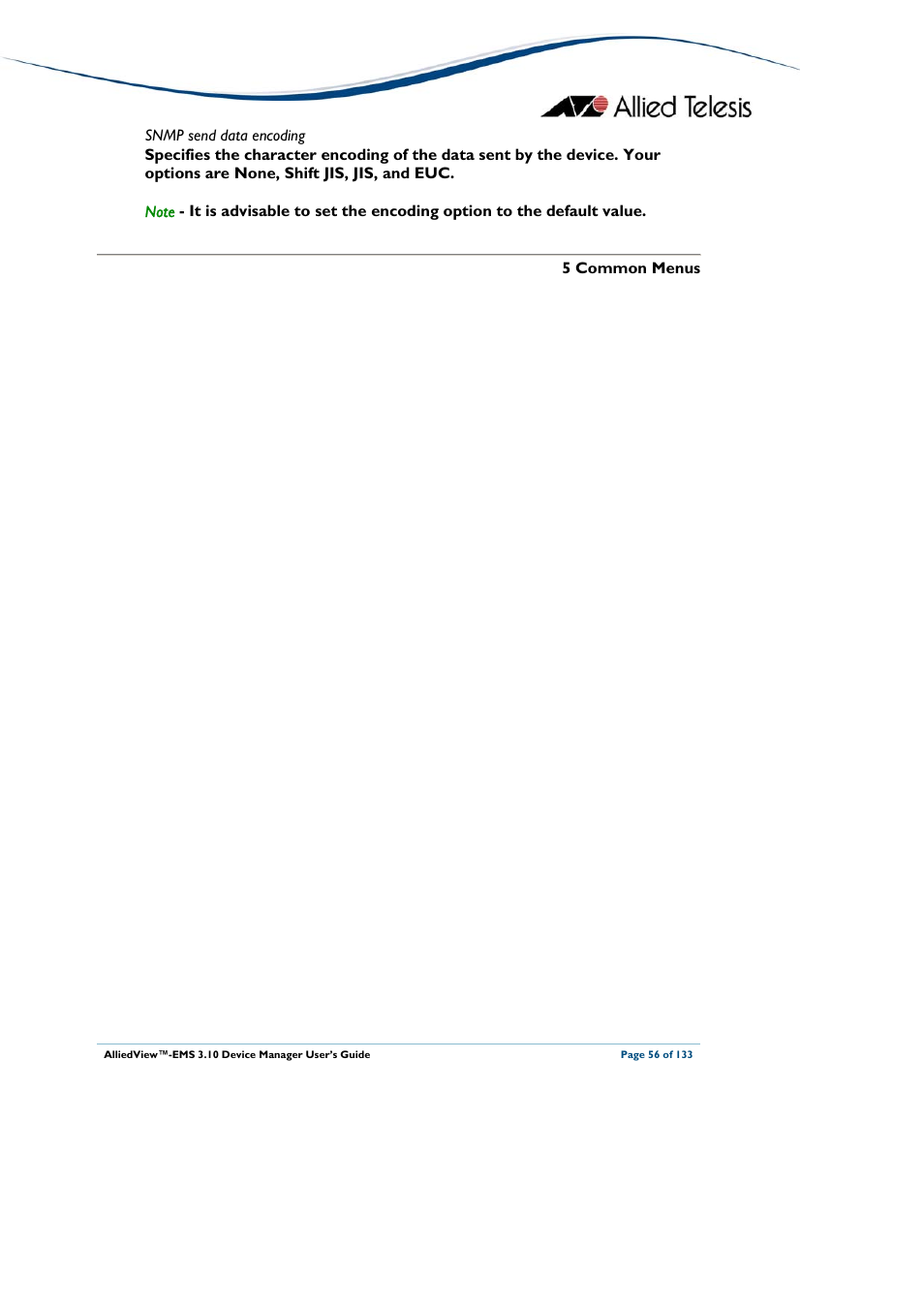 Allied Telesis AlliedView-EMS 3.10 DEVICE MANAGER User Manual | Page 56 / 133