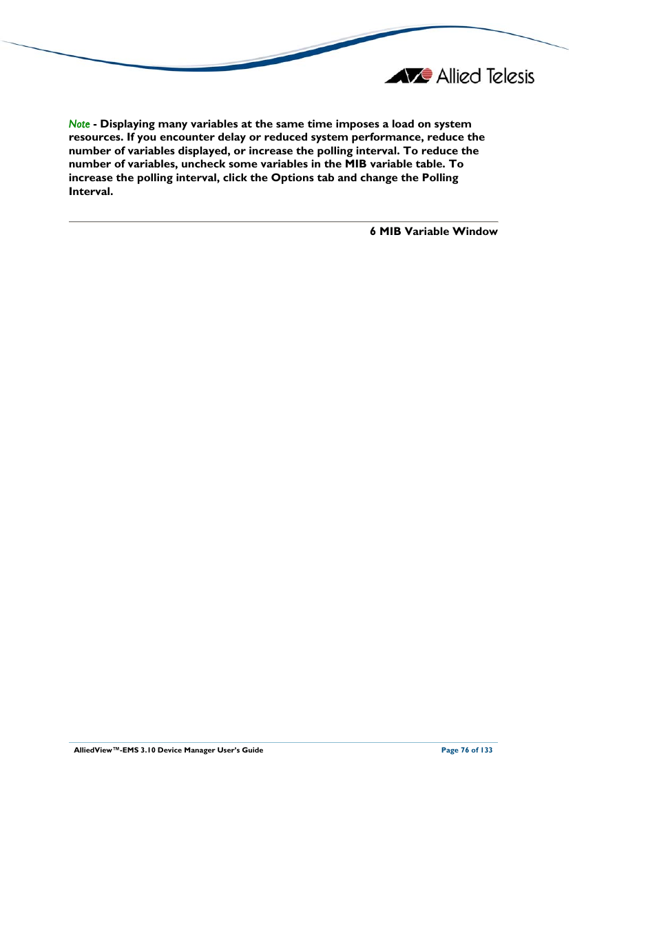 Allied Telesis AlliedView-EMS 3.10 DEVICE MANAGER User Manual | Page 76 / 133
