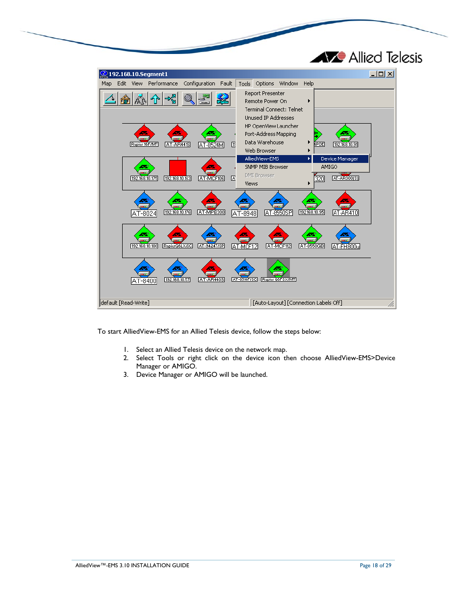 Allied Telesis AlliedView-EMS 3.10 INSTALLATION User Manual | Page 18 / 29