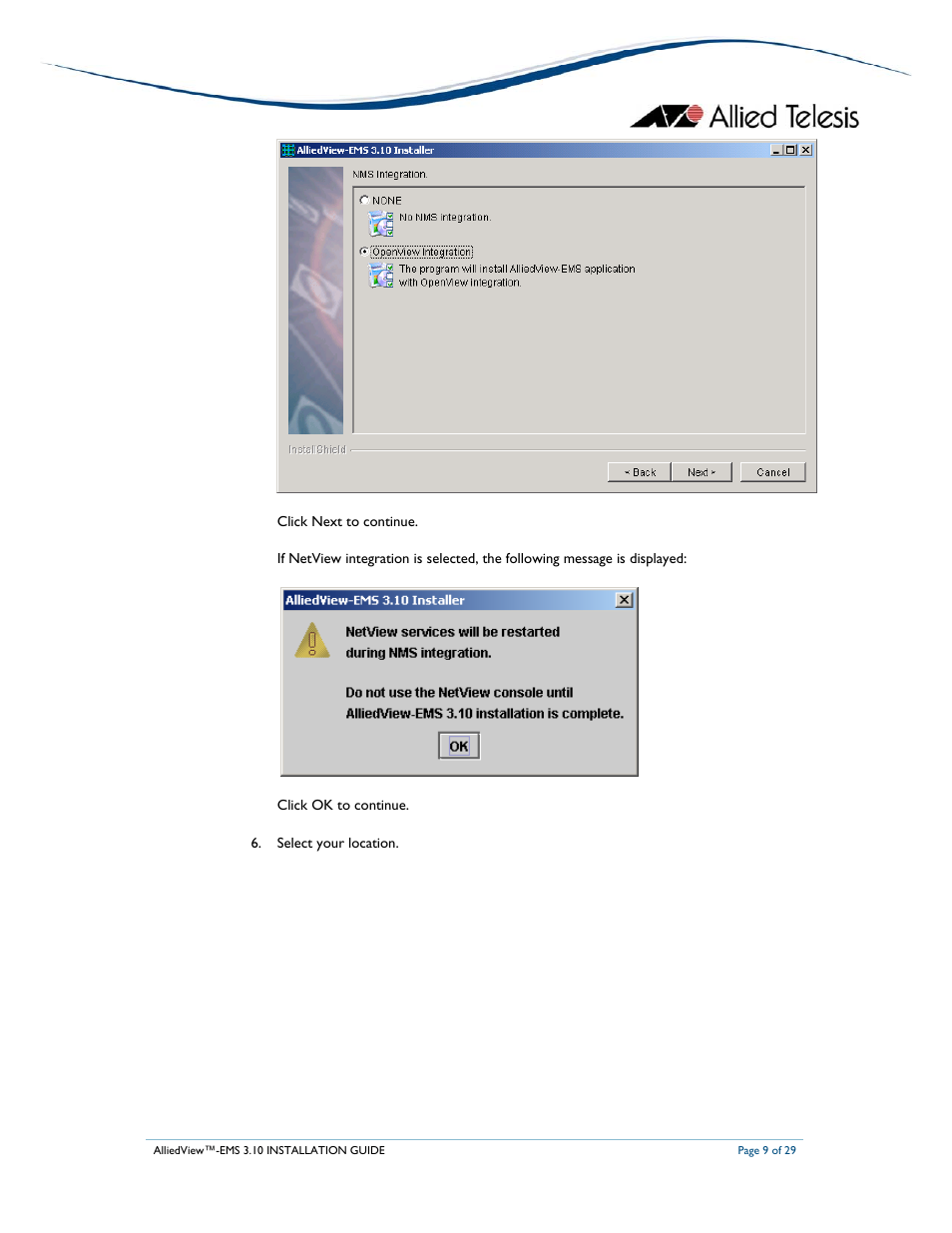 Allied Telesis AlliedView-EMS 3.10 INSTALLATION User Manual | Page 9 / 29